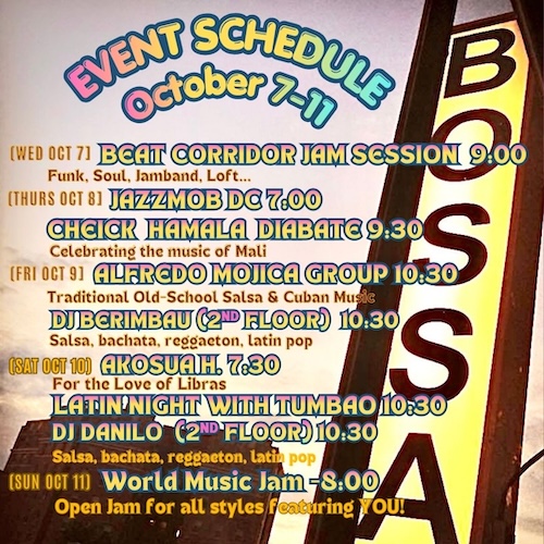 Event Sched Oct 7-11