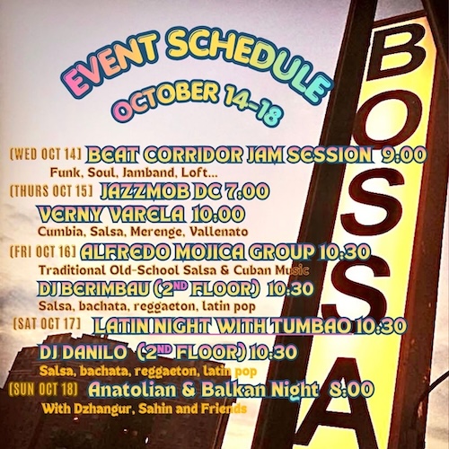Event Sched Oct 14–18