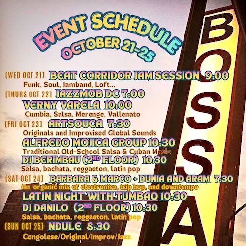 Event Sched Oct 21–25