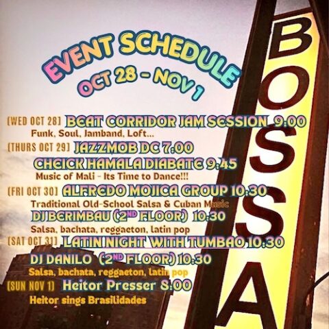 Event Sched Oct 28–Nov 1