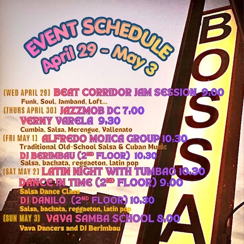 Event Sched Apr 29-May 3