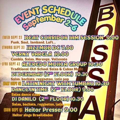 Event Sched Sept 2–6